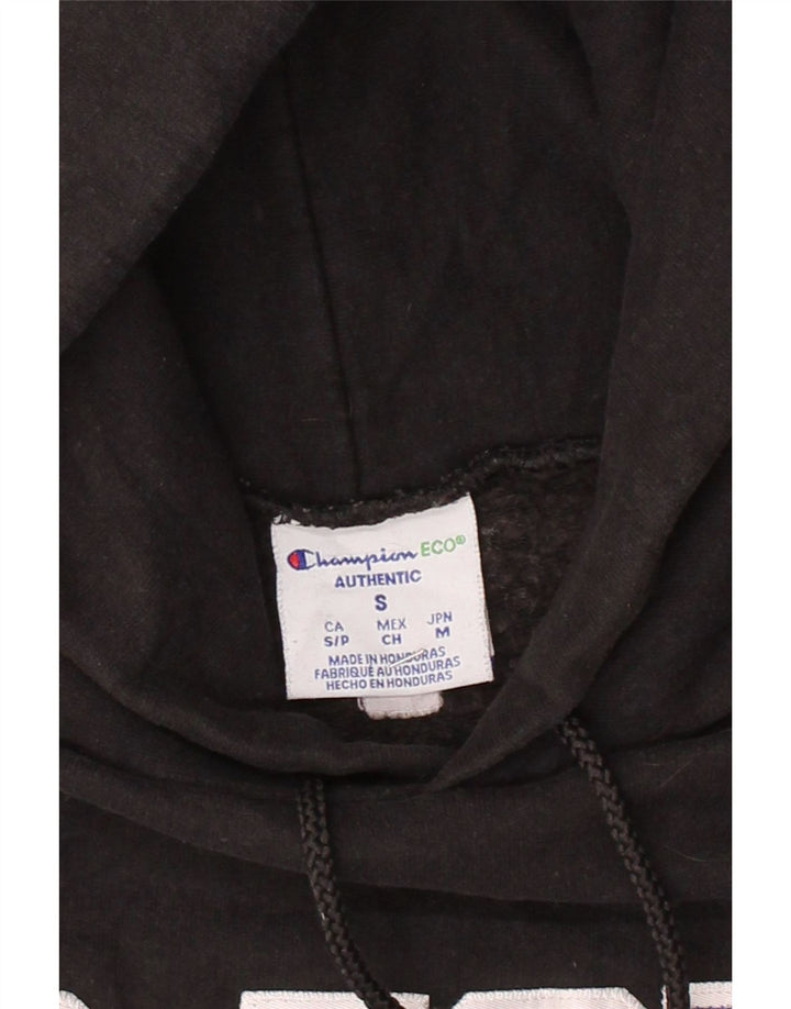 CHAMPION Mens Graphic Hoodie Jumper Small Black Vintage Champion and Second-Hand Champion from Messina Hembry 