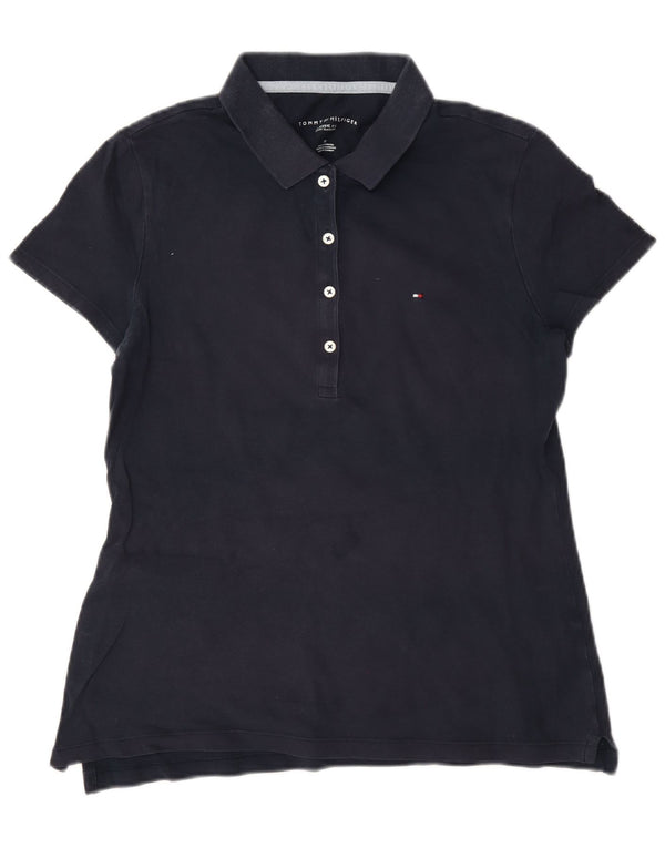 Женская рубашка-поло классического кроя Tommy Hilfiger UK 14, средний темно-синий