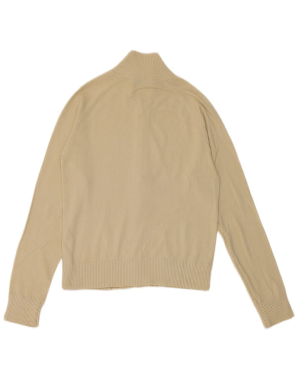 Женский укороченный кардиган Zara UK 12, хлопковый средний бежевый цвет