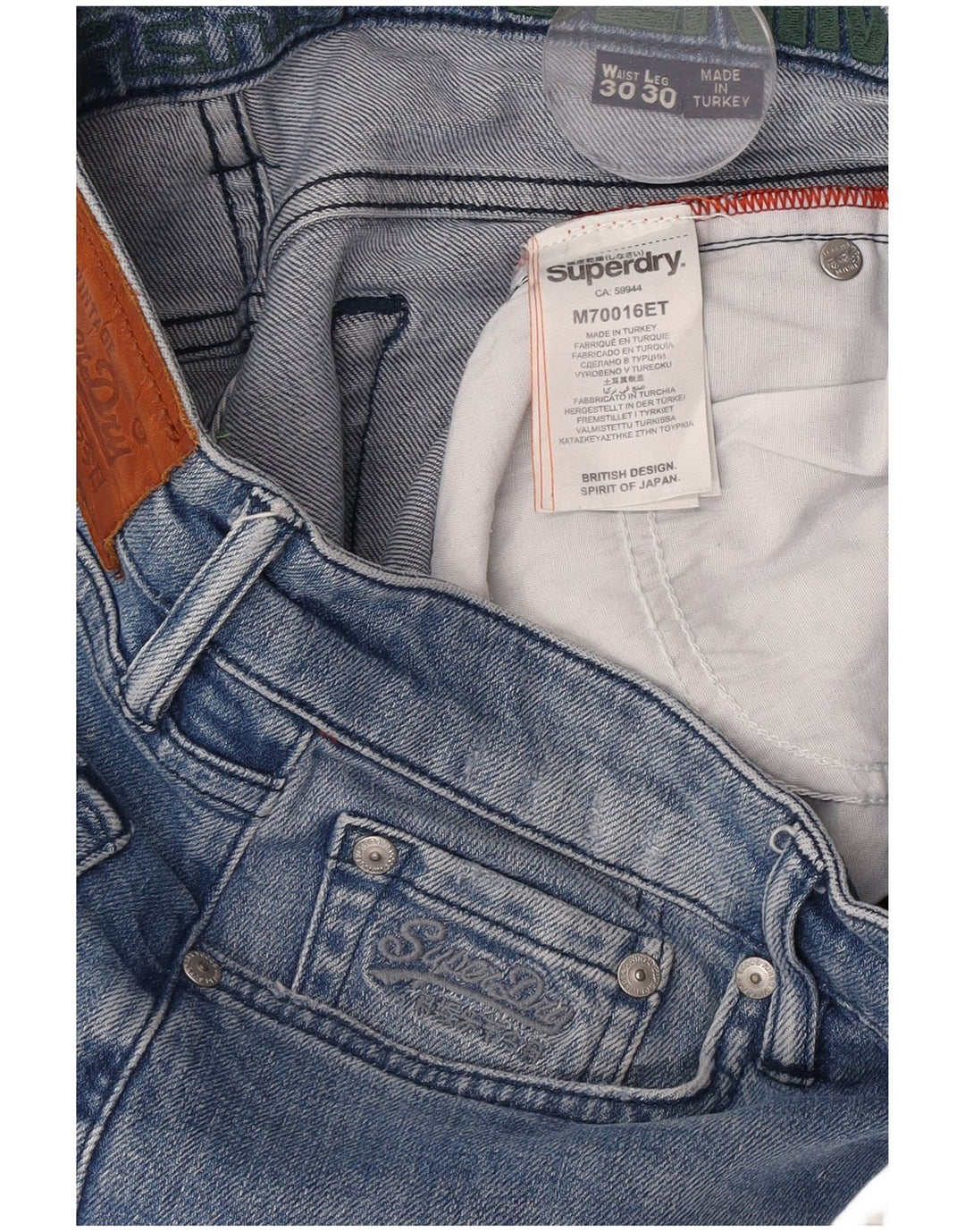 Мужские узкие джинсы Superdry W30 L27, синий хлопок