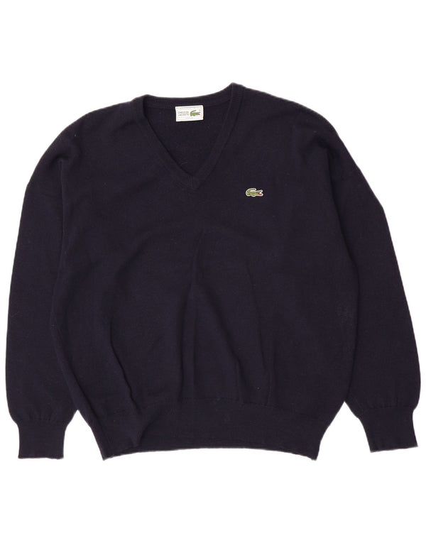 Мужской джемпер с v-образным вырезом Lacoste, размер 7, 2XL, темно-синий, новая шерсть