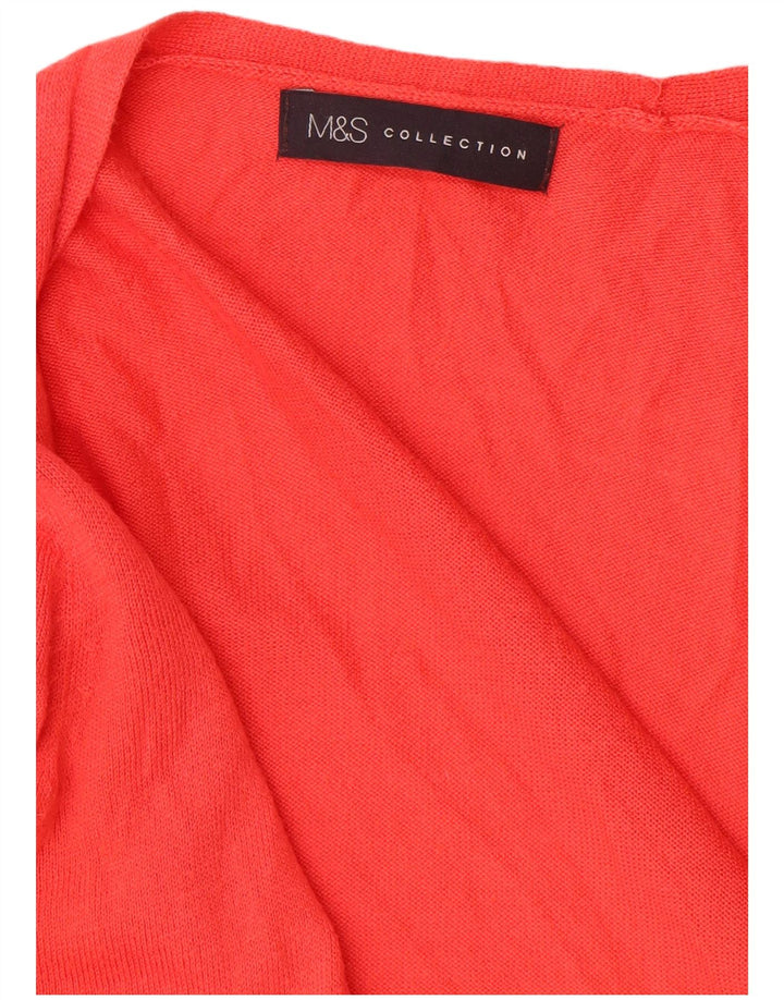 Женский открытый кардиган Marks & Spencer UK 12, средний красный