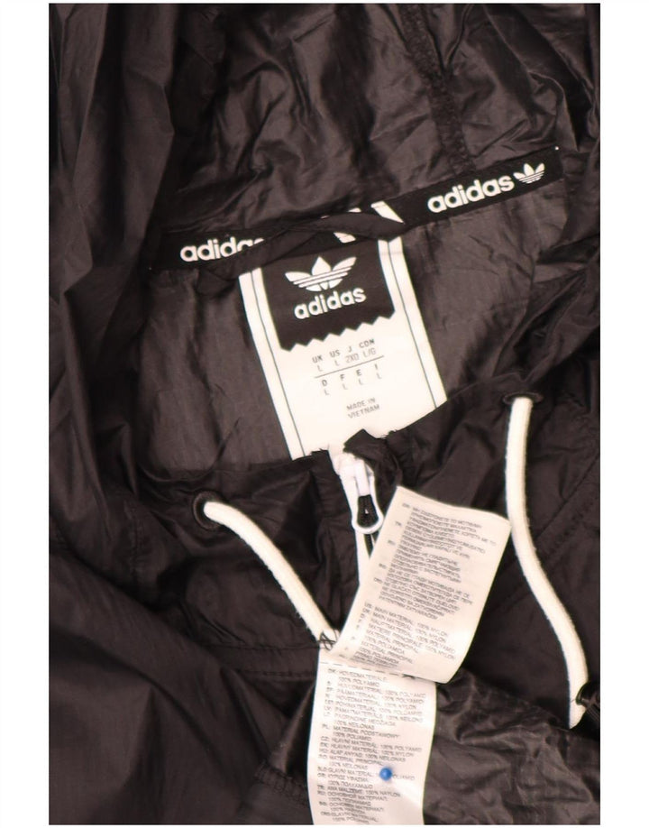 Мужская дождевик с капюшоном Adidas UK 40, большой черный нейлон