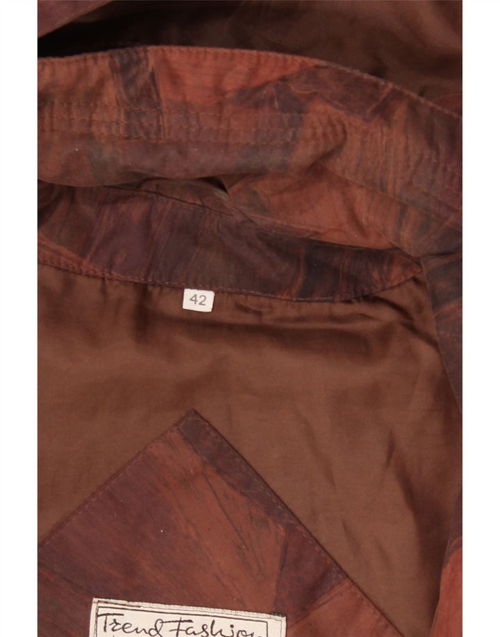 SYMPATEX Womens Oversized Windbreaker Coat EU 42 Large Brown Geometric Vintage Sympatex and Second-Hand Sympatex from Messina Hembry 