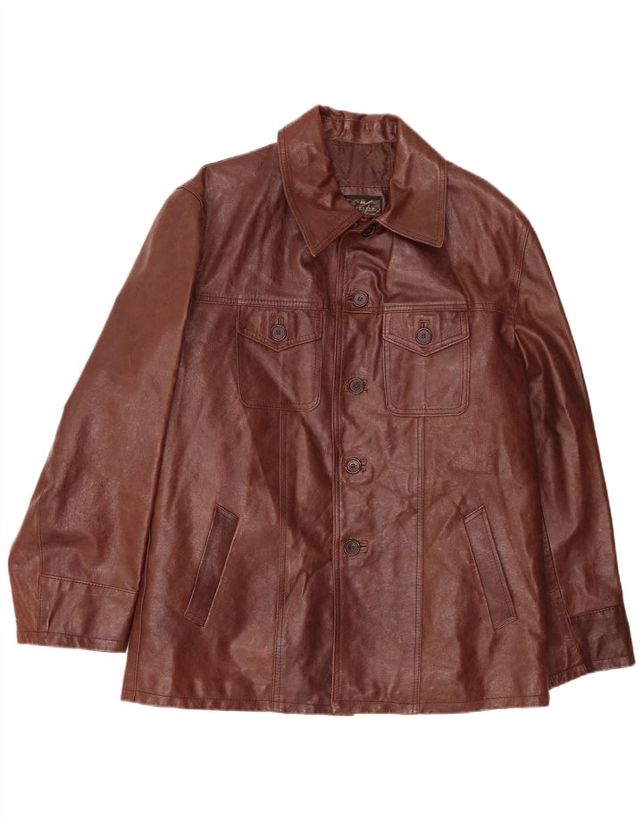 Мужская кожаная куртка Spectra UK 42 XL Коричневая