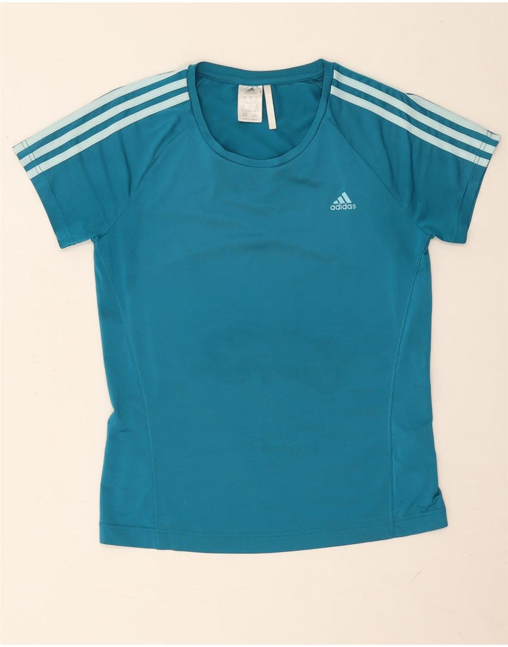 Женская футболка Adidas Top UK 12/14, средний синий полиэстер
