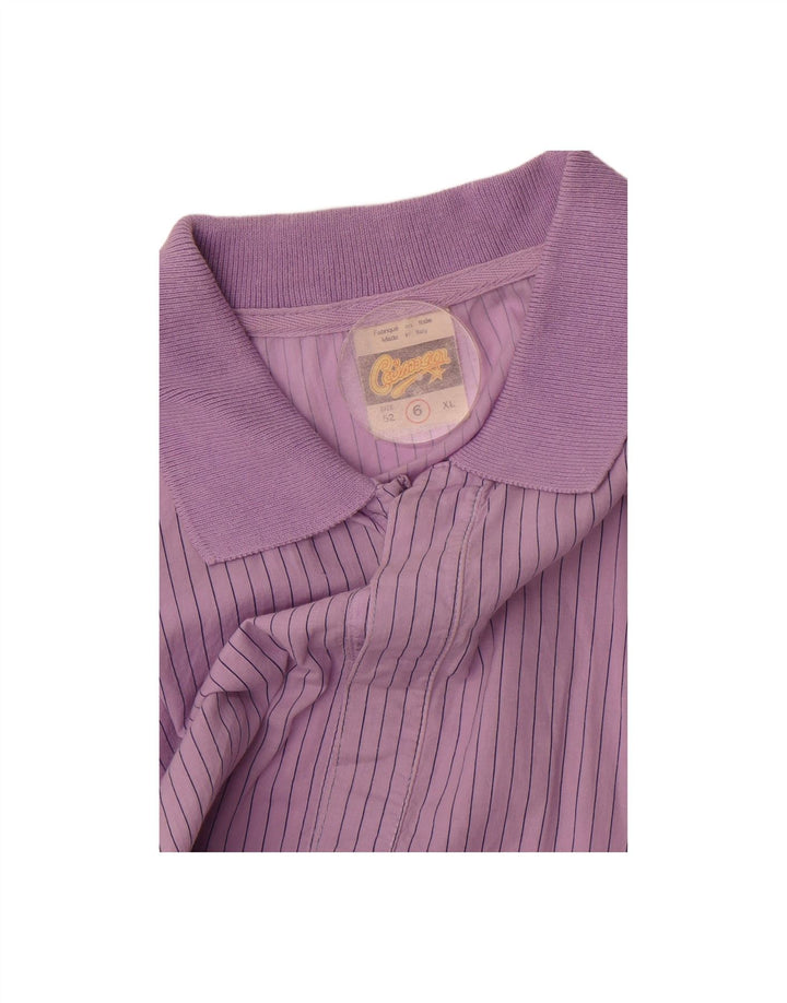 VINTAGE Mens Short Sleeve Pullover Shirt IT 42 Large Purple Striped Vintage Vintage and Second-Hand Vintage from Messina Hembry 