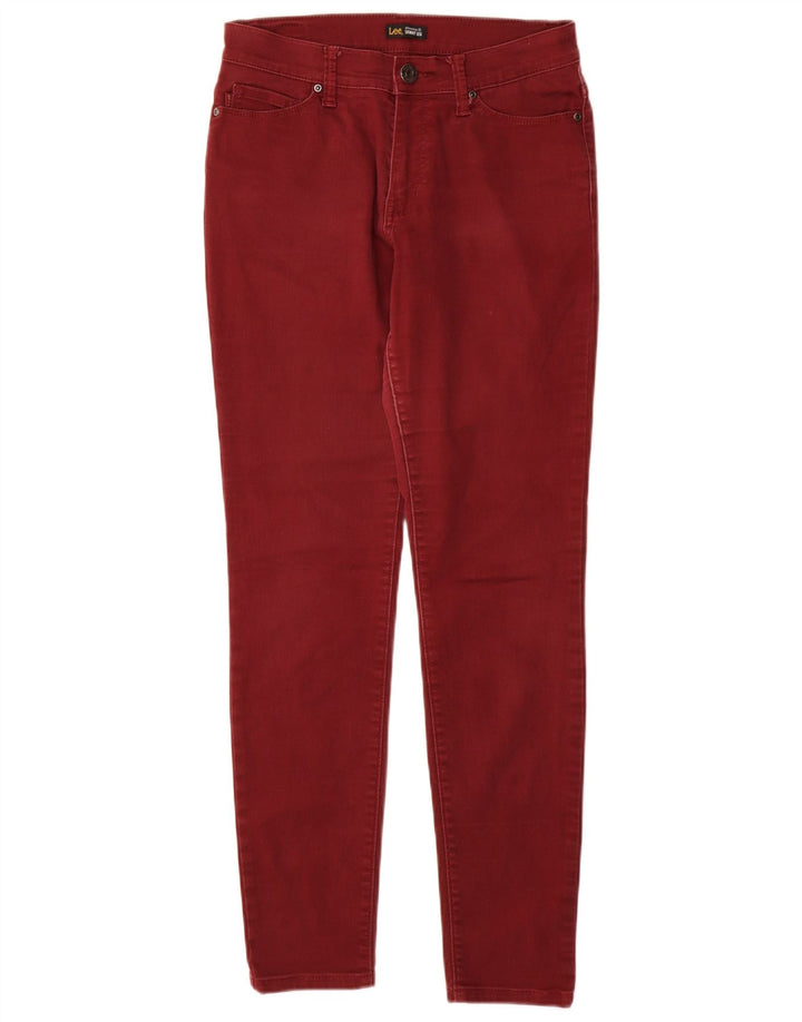 Женские повседневные узкие брюки LEE США 4, маленькие W26 L29, бордовый хлопок