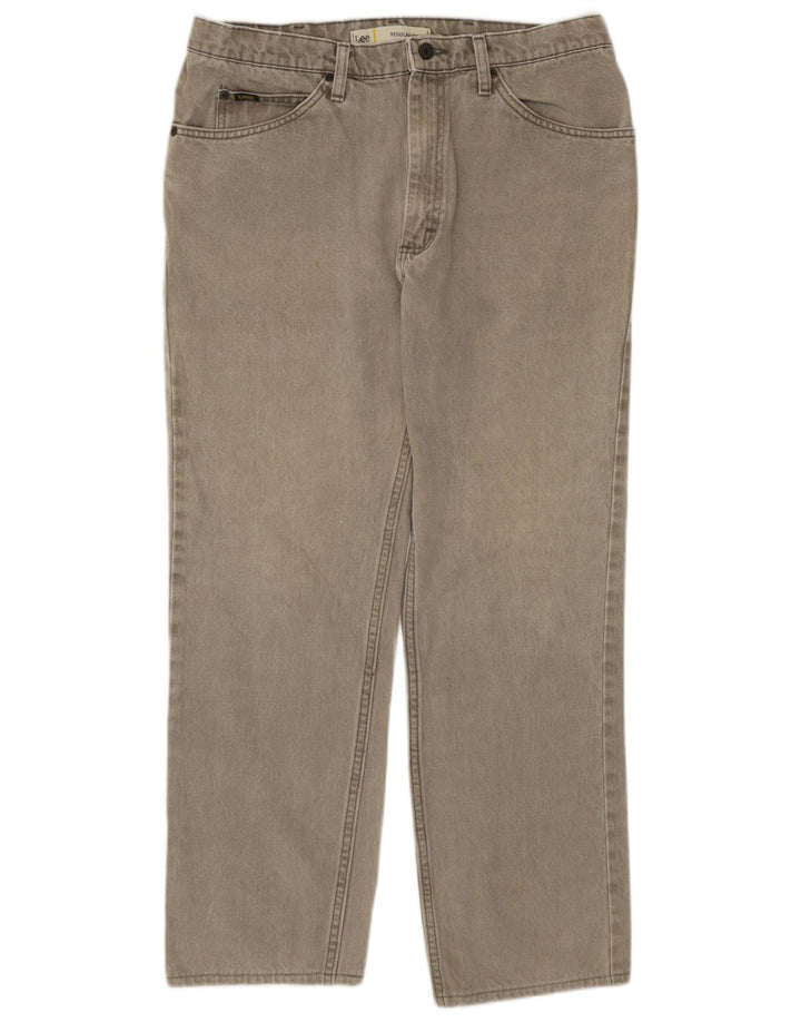 LEE Mens Straight Jeans W36 L29 Grey Cotton