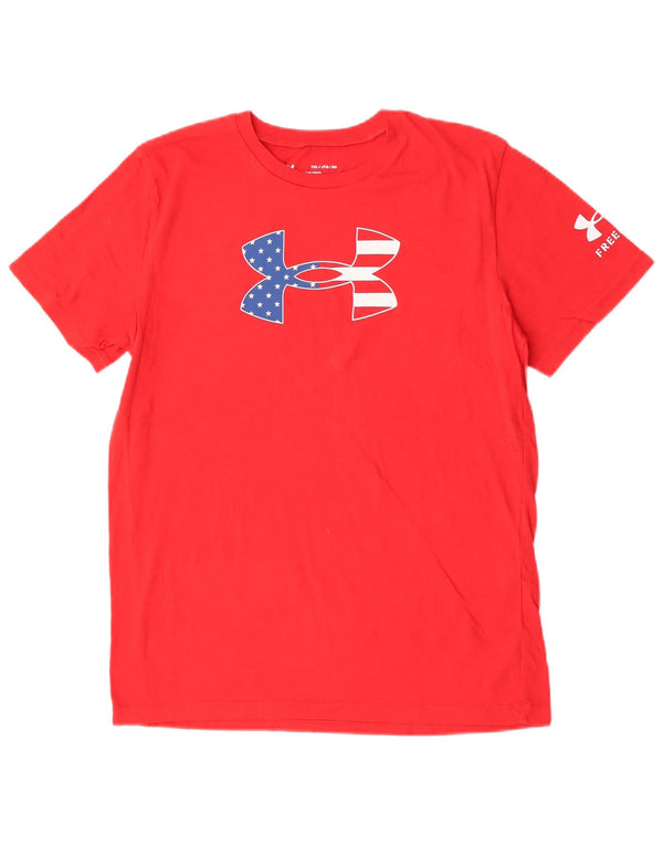 Футболка с рисунком Under Armour для мальчиков, топ 13–14 лет, XL, красный хлопок