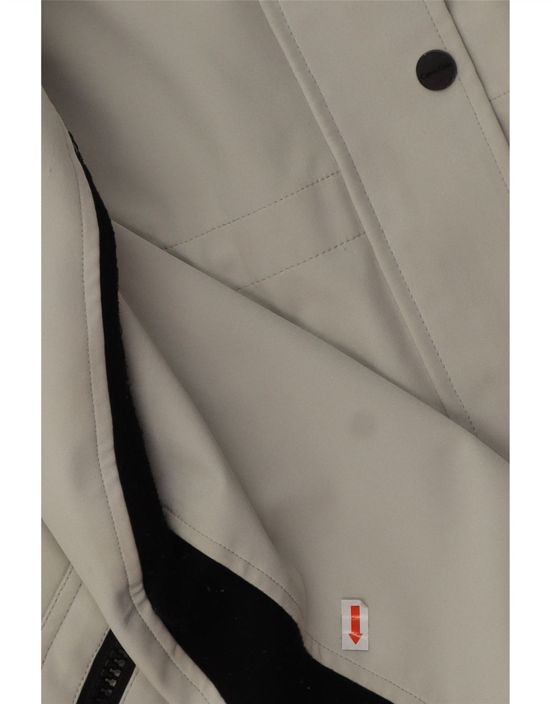 CALVIN KLEIN Женская ветровка с капюшоном UK 16, большой серый полиэстер