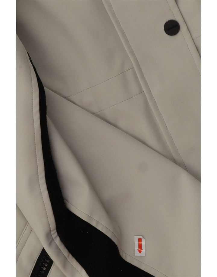 CALVIN KLEIN Женская ветровка с капюшоном UK 16, большой серый полиэстер