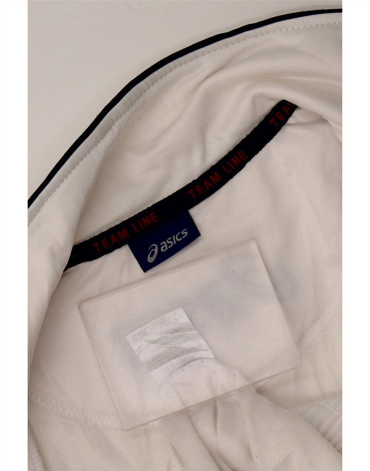 Мужской спортивный костюм ASICS с графическим рисунком, верхняя куртка, средний белый полиэстер с цветными блоками