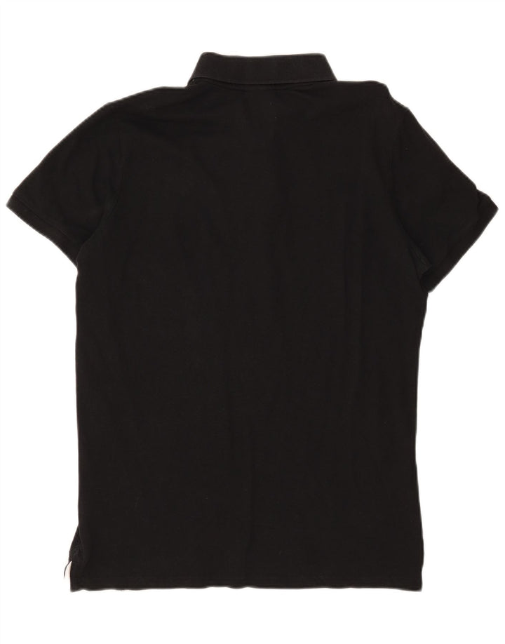 Мужская рубашка-поло Diadora среднего черного цвета из хлопка