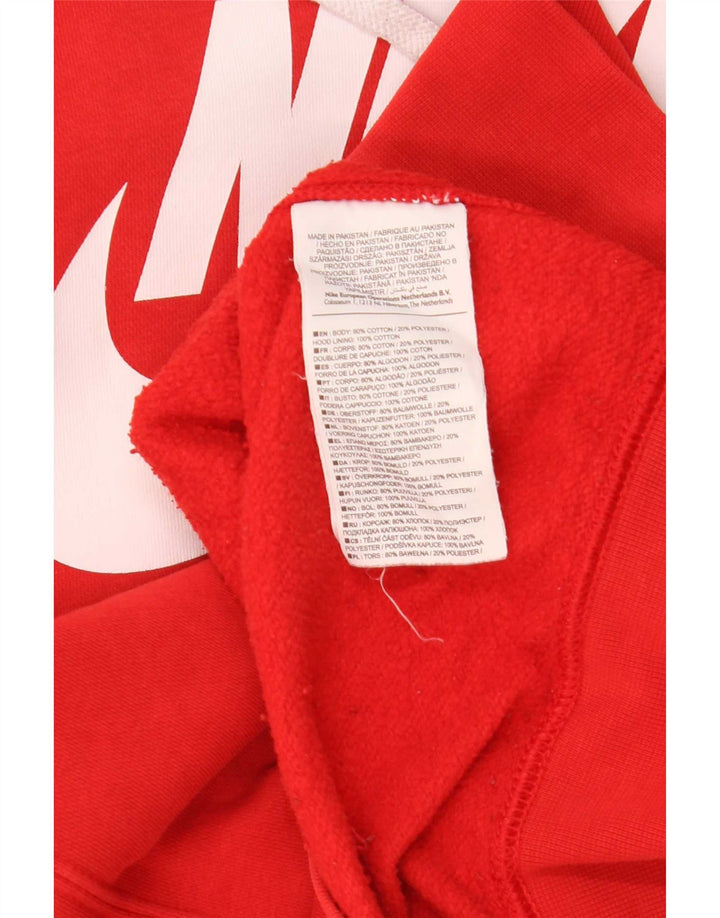 Женский джемпер с капюшоном с графическим рисунком Nike, большой красный хлопковый
