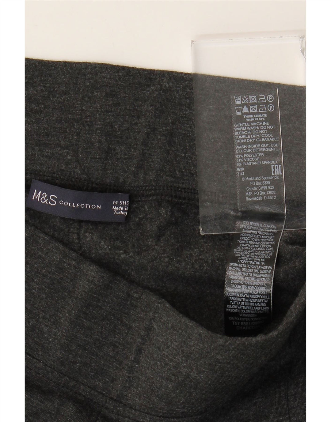 Женские укороченные леггинсы Marks & Spencer UK 14, большой серый полиэстер