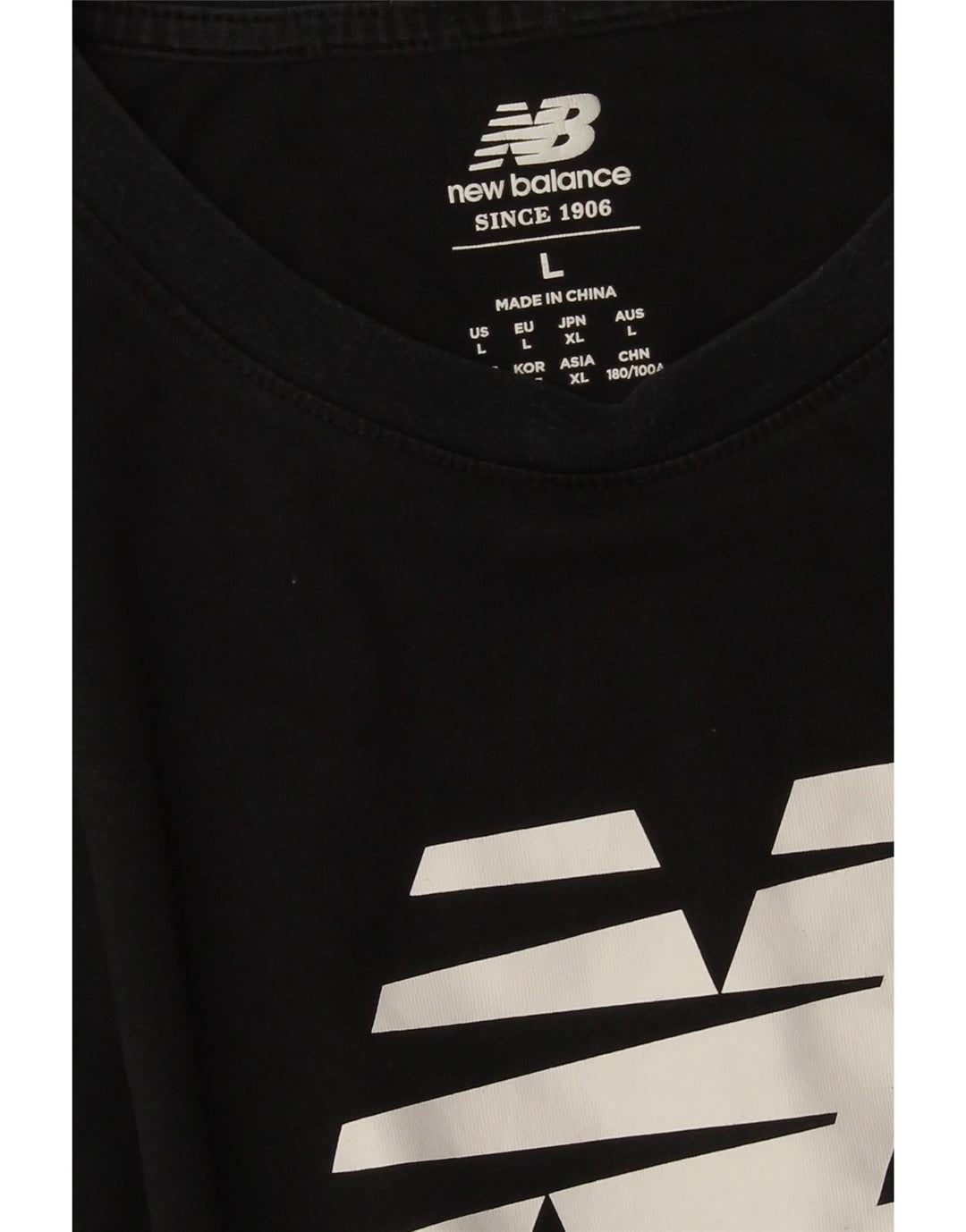 Мужская футболка с рисунком NEW BALANCE, большая черная