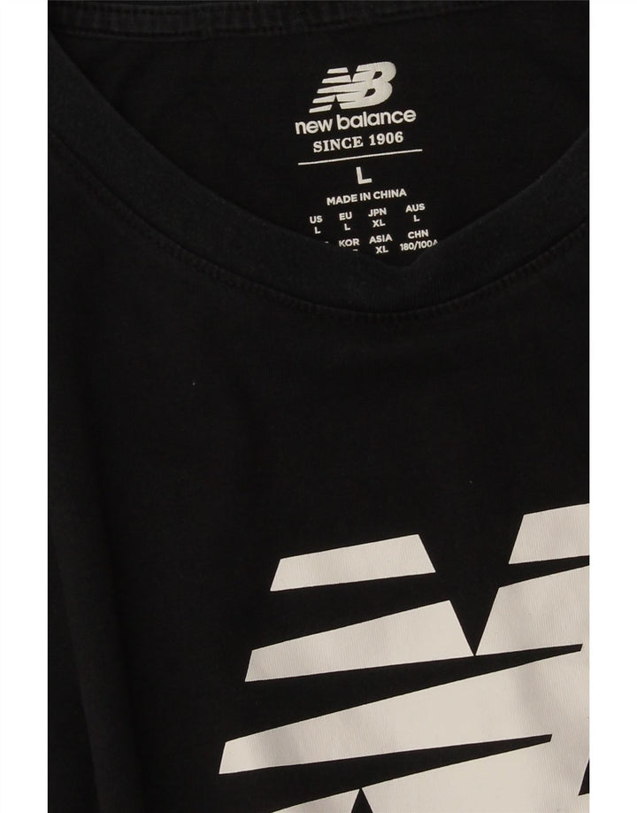Мужская футболка с рисунком NEW BALANCE, большая черная