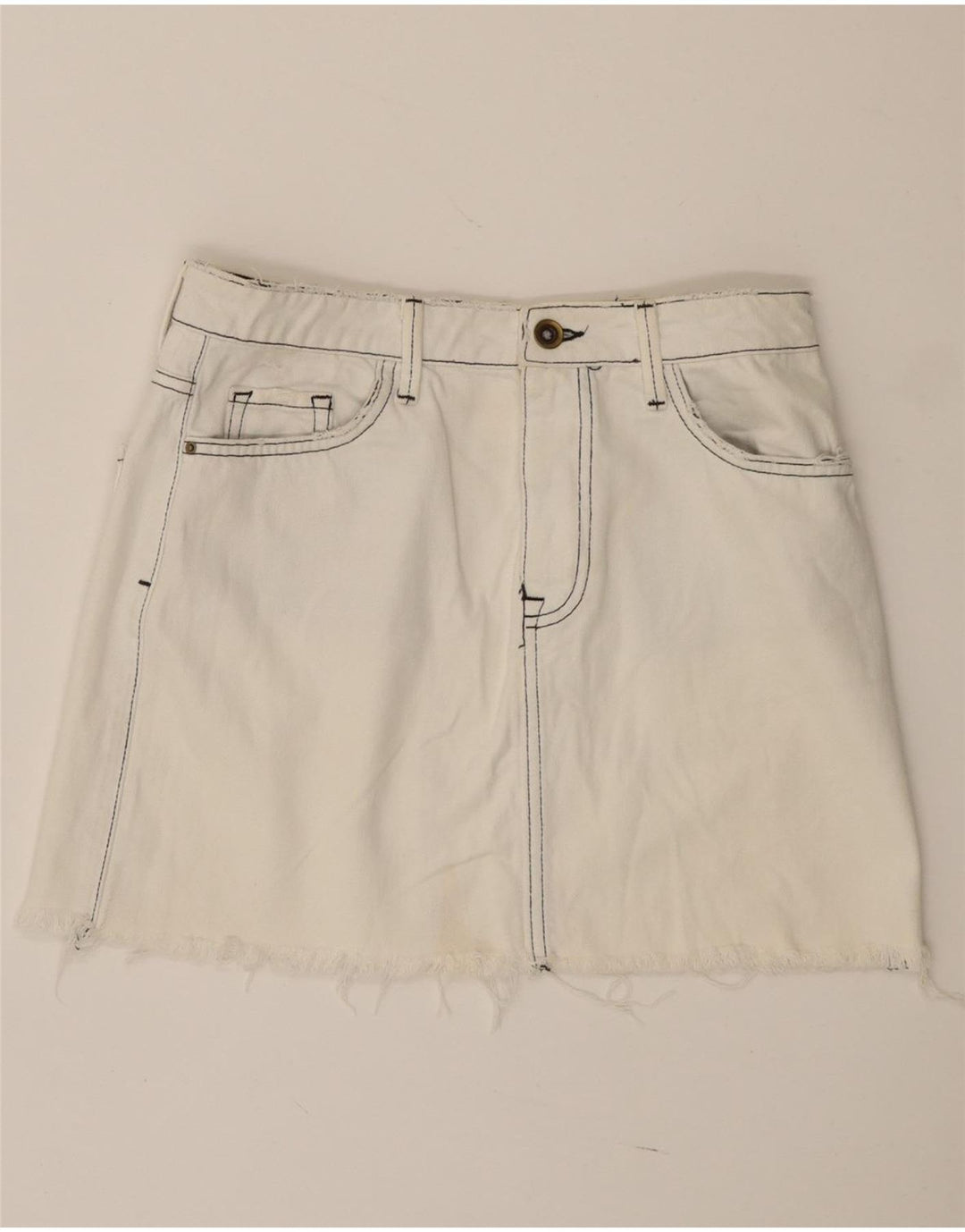 Женская джинсовая мини-юбка Zara, маленькая W27, белая