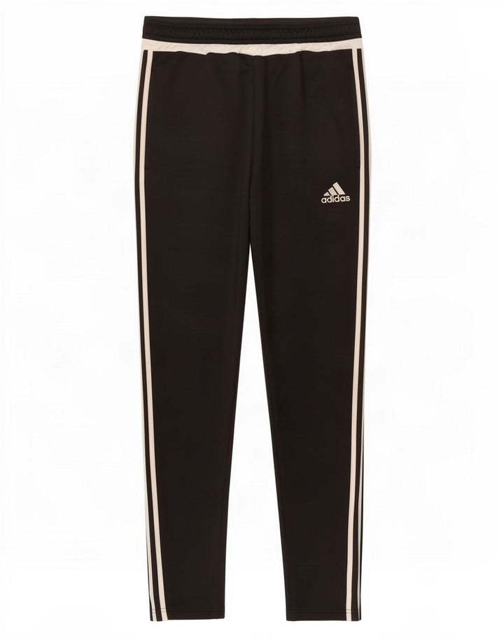 Мужские спортивные брюки Adidas Climalite, средние черные полиэстер с цветными блоками