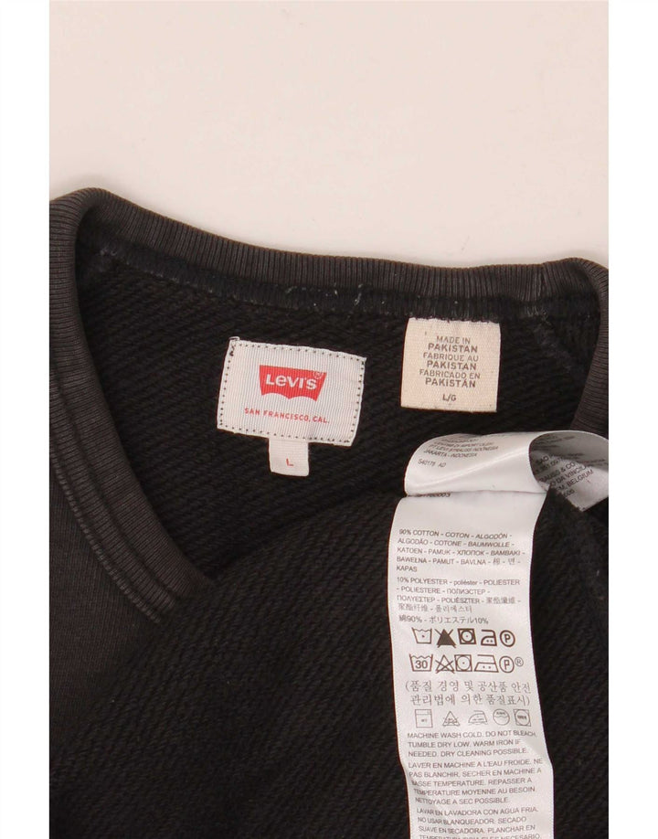 Мужской свитер Levi's, большой черный хлопковый джемпер