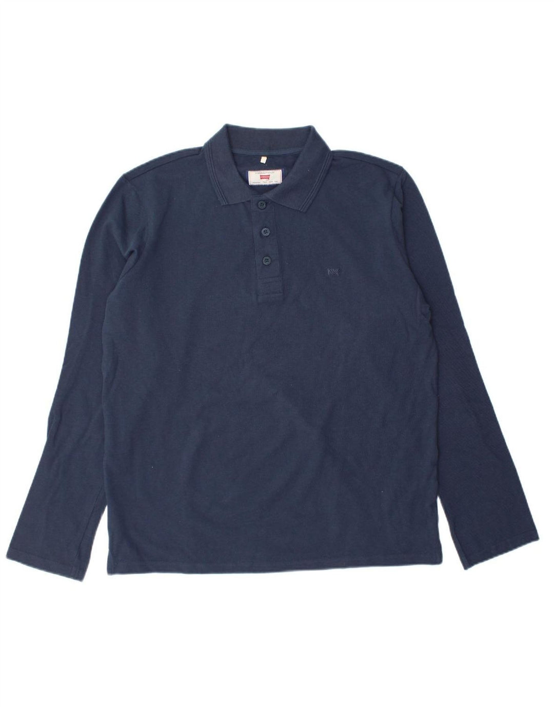CARRERA Mens Regular Fit Long Sleeve Polo Shirt Medium Navy Blue Cotton