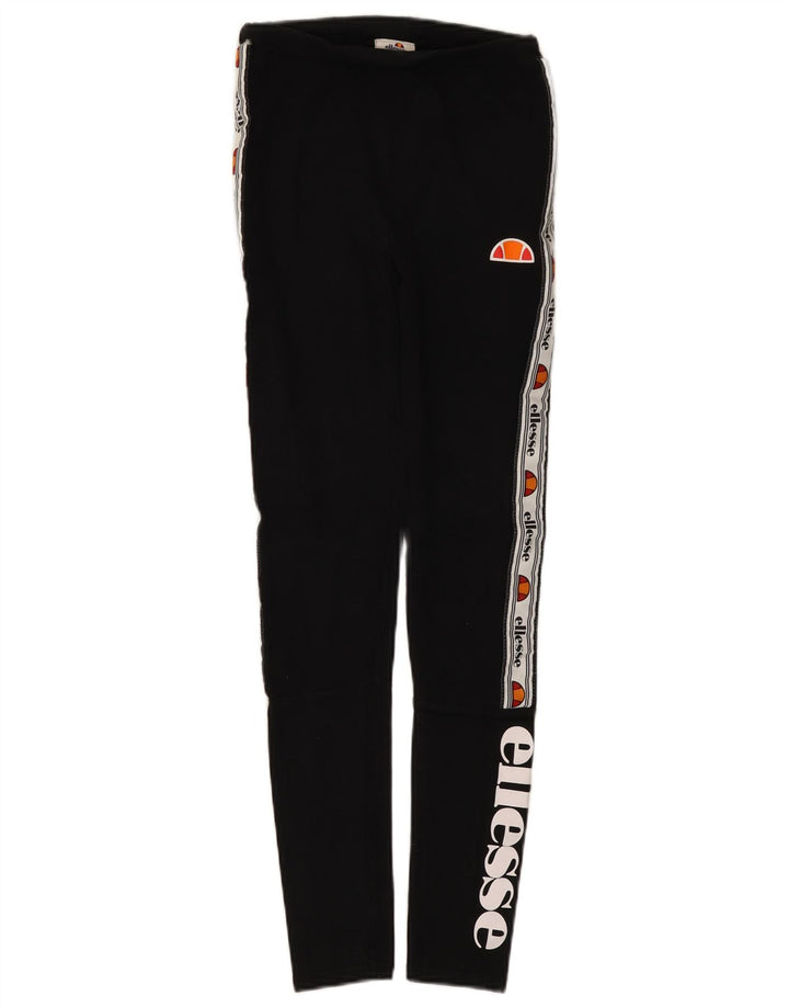 ELLESSE Женские леггинсы с рисунком UK 8 Smal, черные, хлопок с цветными блоками