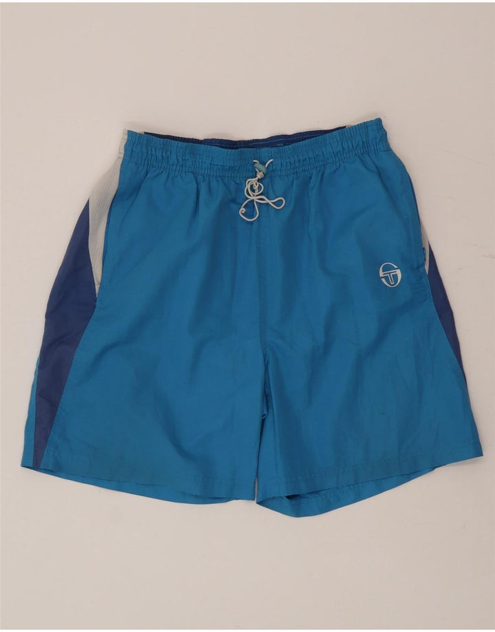 Мужские спортивные шорты Sergio Tacchini среднего синего цвета с цветными блоками