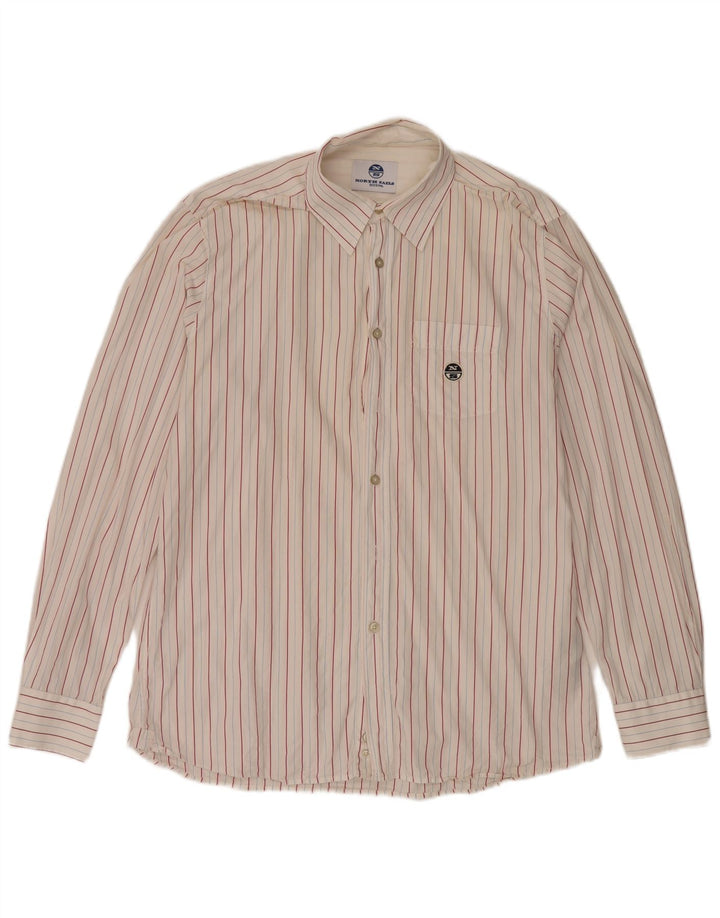 Мужская рубашка North Sails 2XL, белая хлопковая полоска