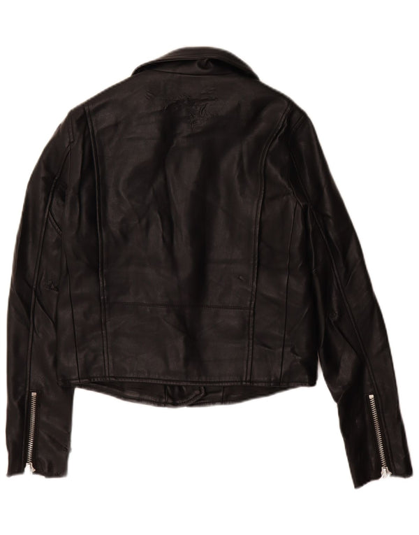 Женская косуха из искусственной кожи Zara UK 6 XS, черный полиуретан