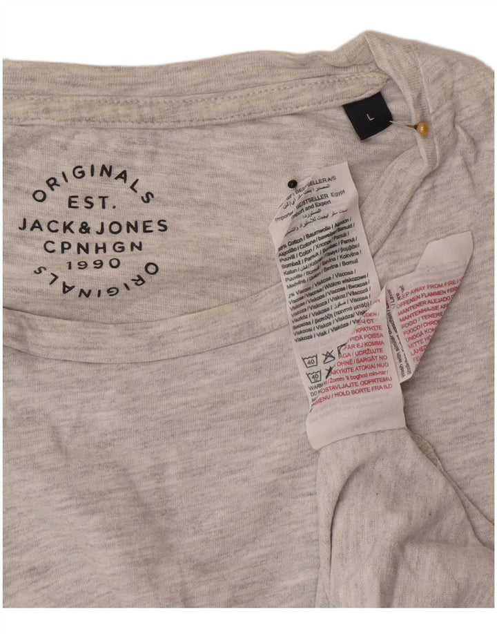 Мужская футболка Jack & Jones, большой серый хлопок с крапинками
