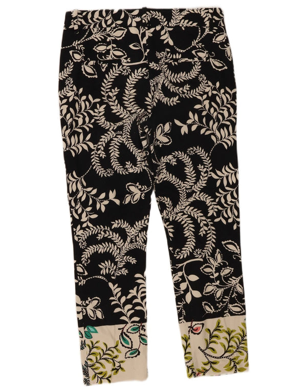 Zara Womens Slim Chino Trousers EU 36 XS W26 L25 Black Floral