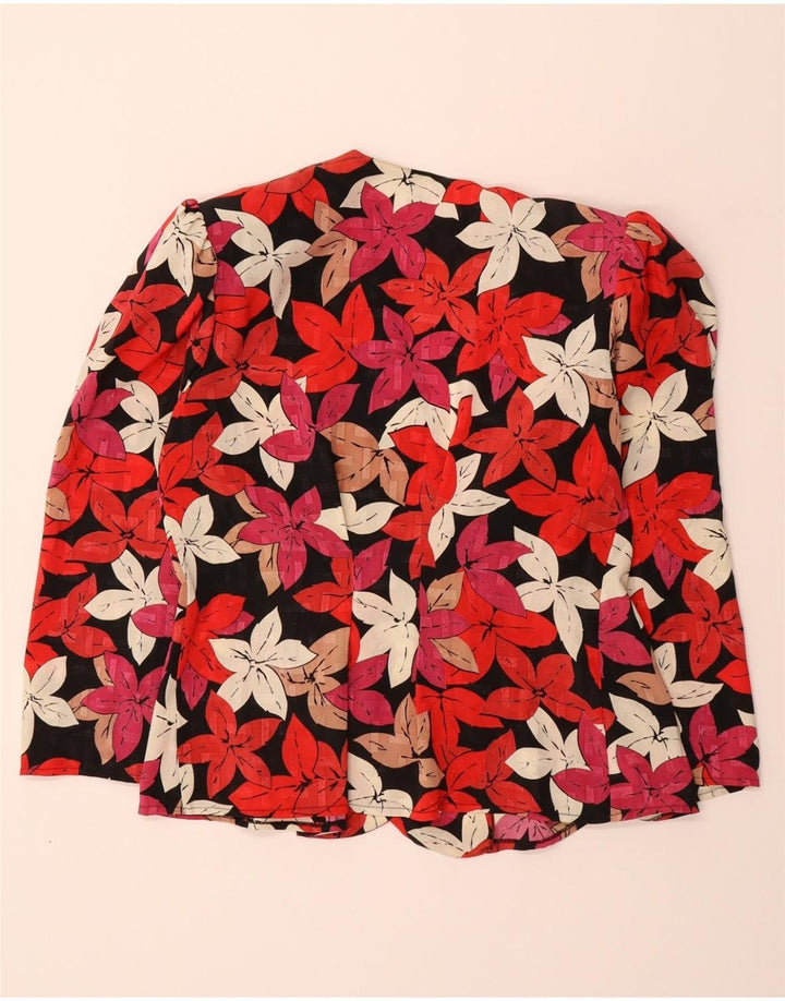 VINTAGE Womens Blazer Jacket IT 46 Large Multicoloured Floral