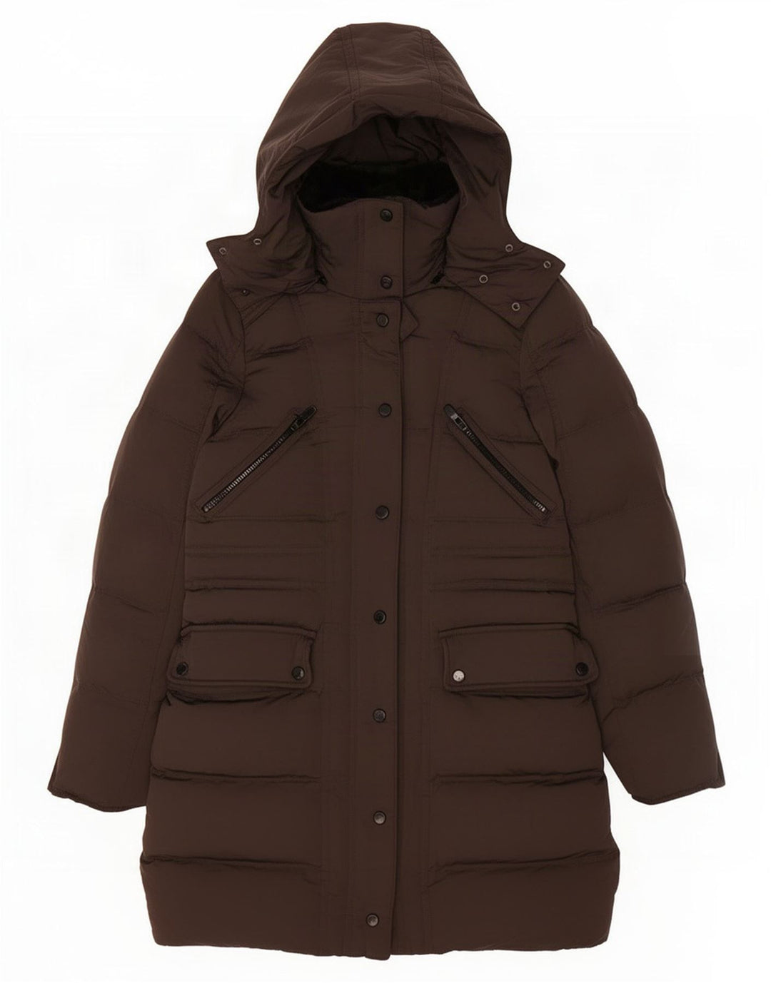 Женское стеганое пальто с капюшоном Zara UK 10, маленький серый полиэстер