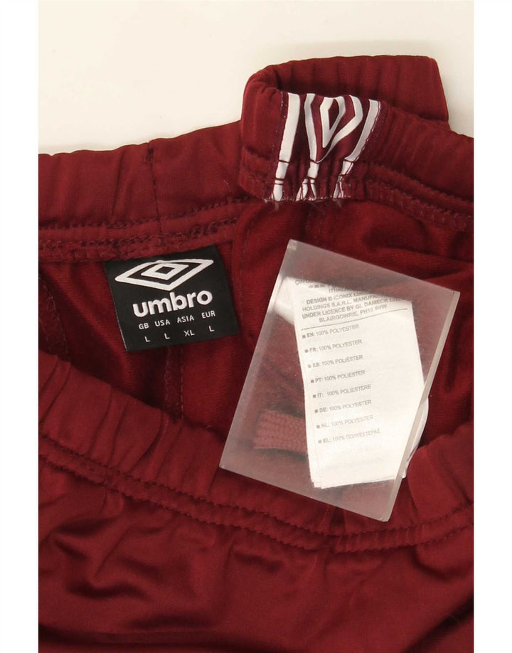 Мужские спортивные шорты Umbro с рисунком, большие бордовые, полиэстер