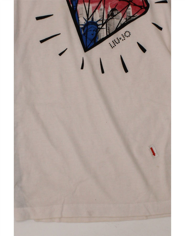 LIU JO JUNIOR Boys Graphic Top Long Sleeve 11-12 Years White Cotton Vintage Liu Jo junior and Second-Hand Liu Jo junior from Messina Hembry 