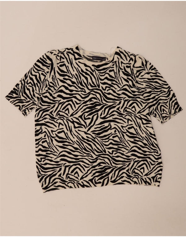 Женская блузка Marks & Spencer Top UK 18 XL Off White, вискоза с животным принтом