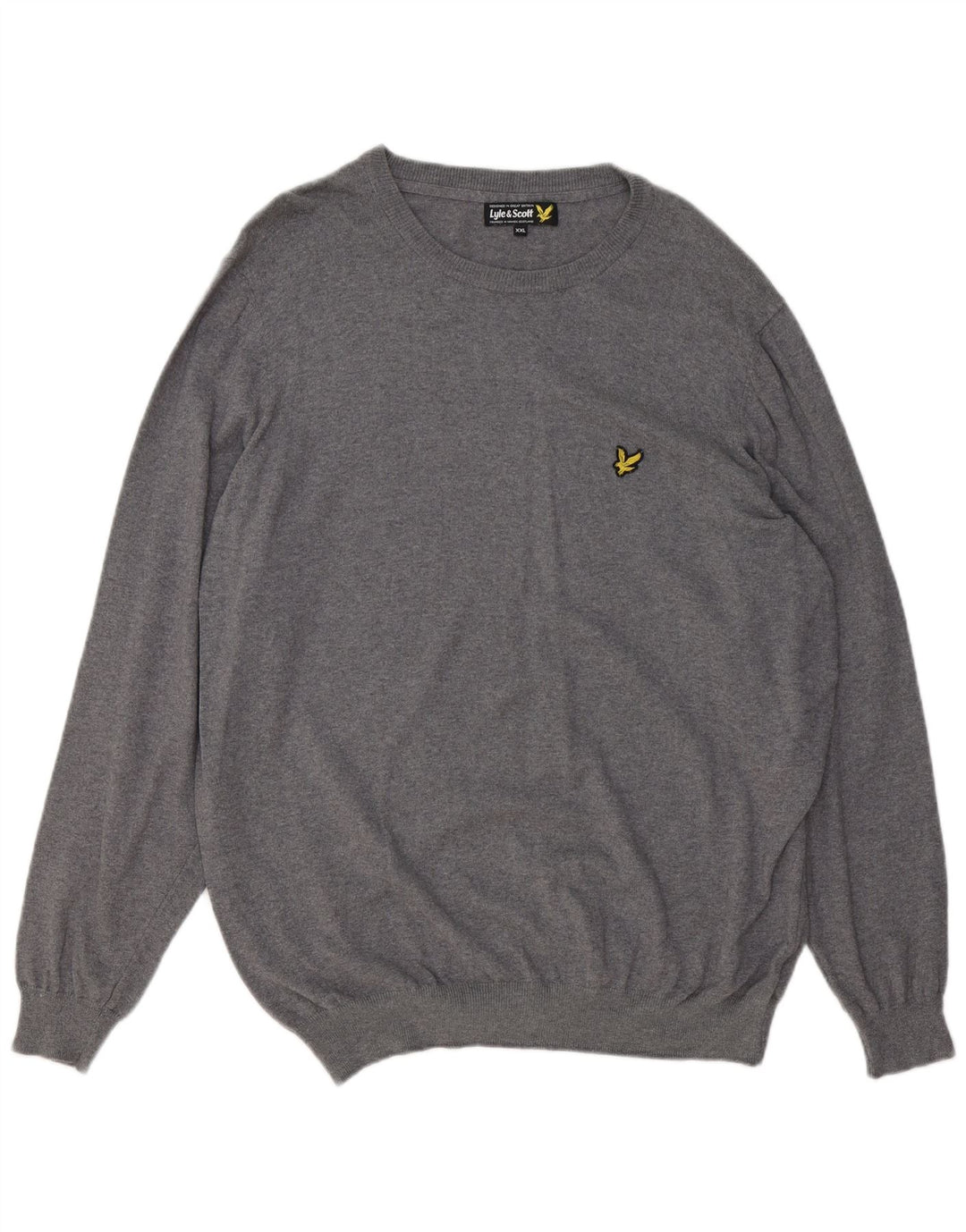 Мужской свитер с вырезом лодочкой LYLE & SCOTT 2XL, серый хлопок