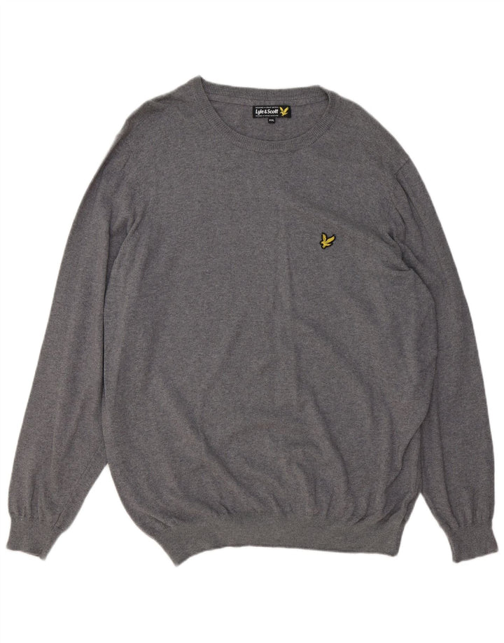 Мужской свитер с вырезом лодочкой LYLE & SCOTT 2XL, серый хлопок