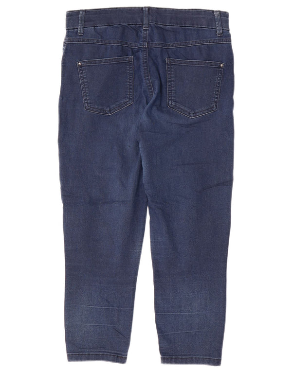 Женские укороченные джинсы Marks & Spencer UK 12, средние W30 L21, синие, хлопок