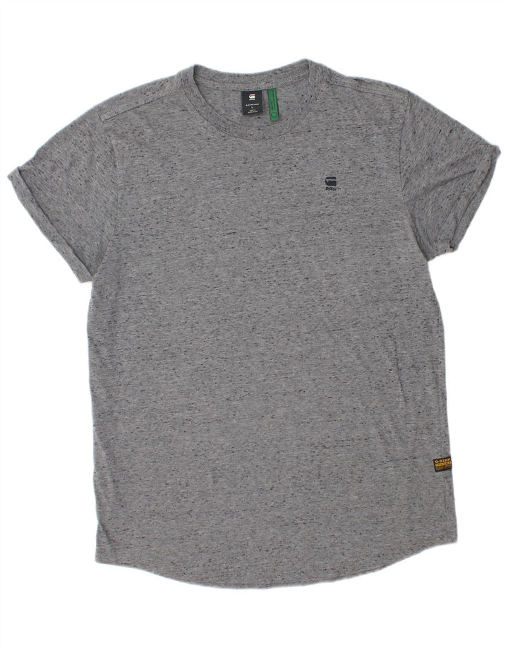G-STAR Mens T-Shirt Top Large Grey Flecked Cotton