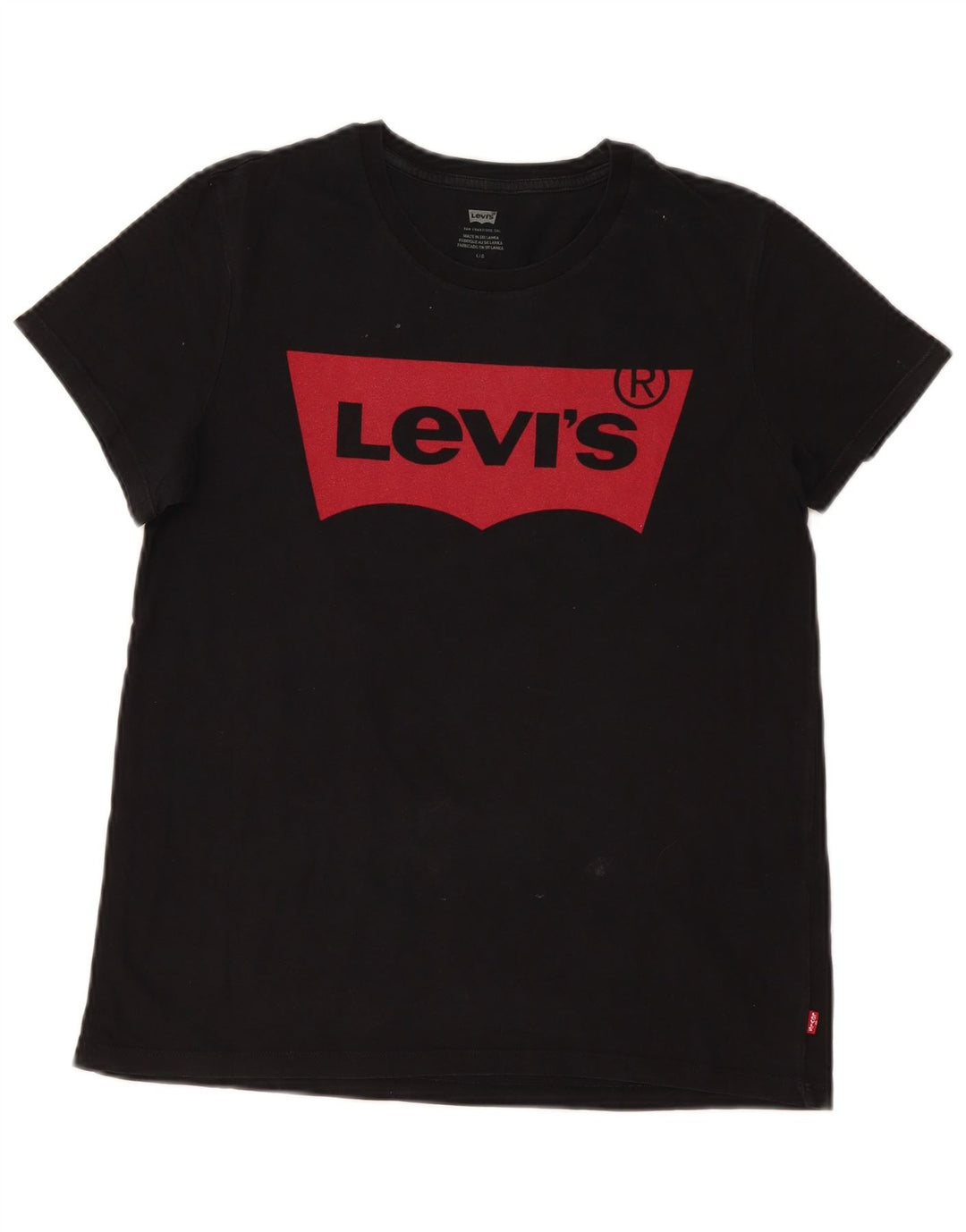 Женская футболка с рисунком Levi's Top UK 14, большая черная