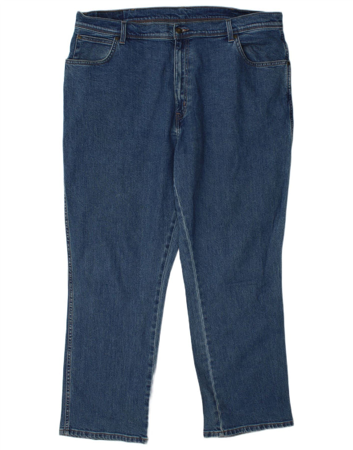 Мужские прямые джинсы WRANGLER стандартного кроя W42 L30, синие, хлопок