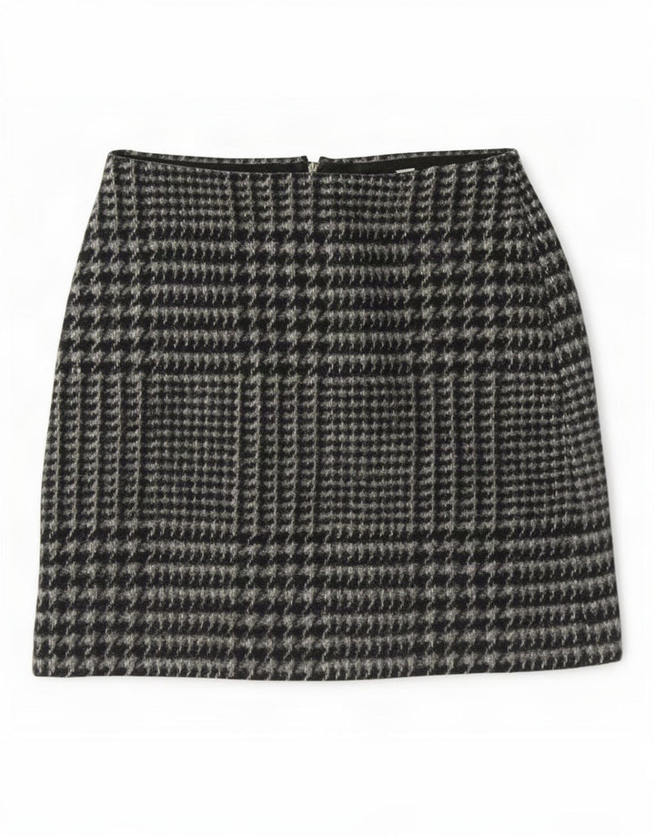 Женская мини-юбка Jack Wills UK 8, маленькая W28, серая, полиэстер с узором «гусиные лапки»