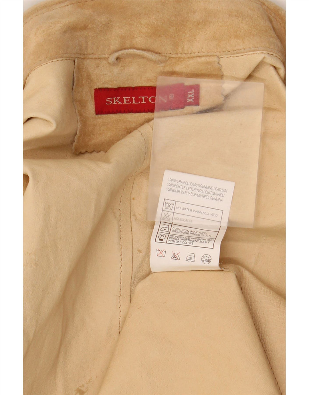 ВИНТАЖНЫЙ мужской замшевый пиджак с 3 пуговицами UK 44 2XL Бежевый кожаный