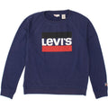 LEVI'S Womens Graphic Sweatshirt Jumper UK 14 Medium Navy Blue Cotton Vintage Levi's and Second-Hand Levi's from Messina Hembry 