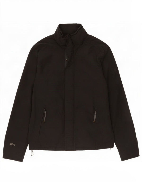 Fat Face Mens Hooded Windbreaker Jacket UK 36 Small Black Cotton