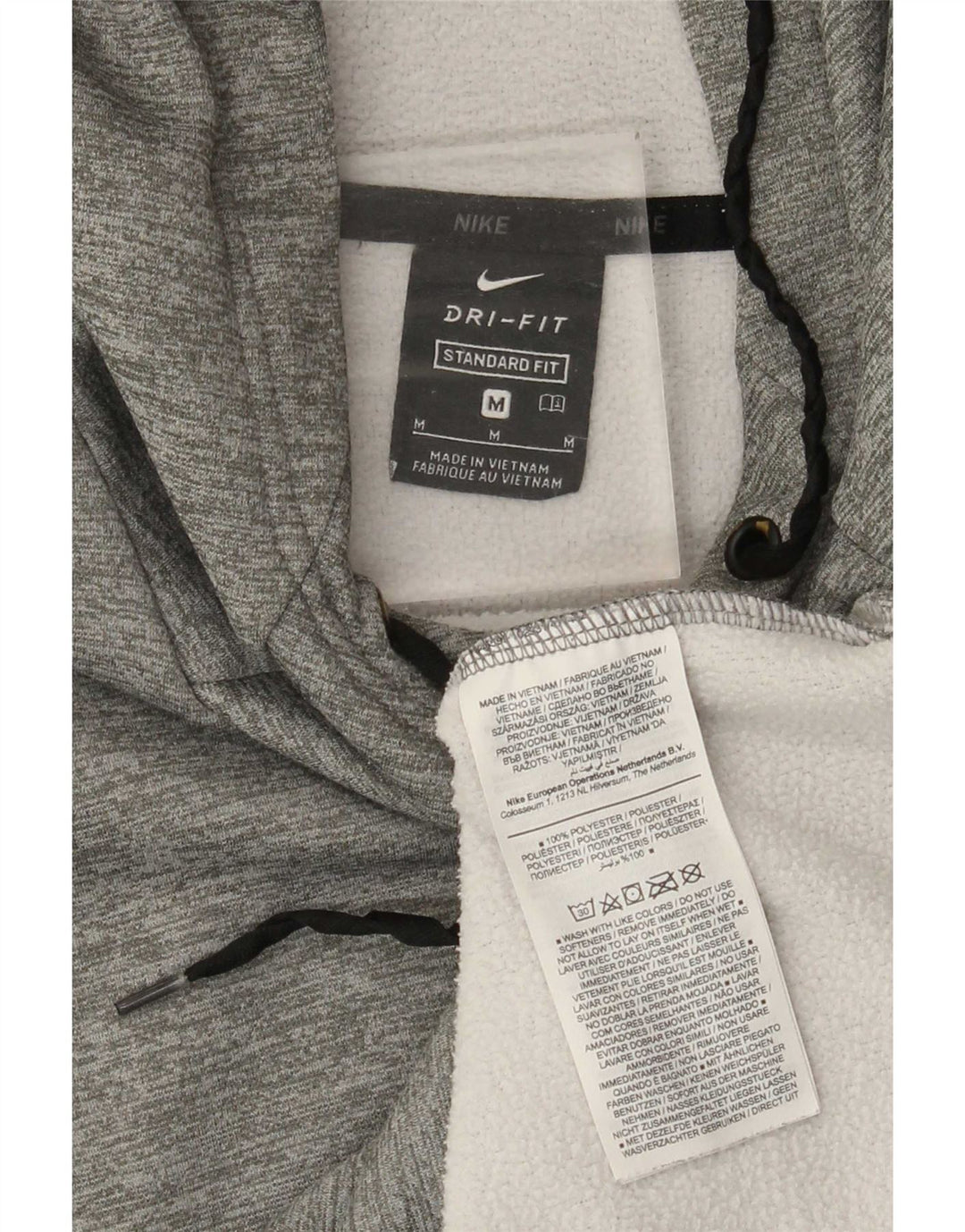 Мужской джемпер с капюшоном Nike Dri Fit стандартной посадки, средний серый полиэстер с крапинками