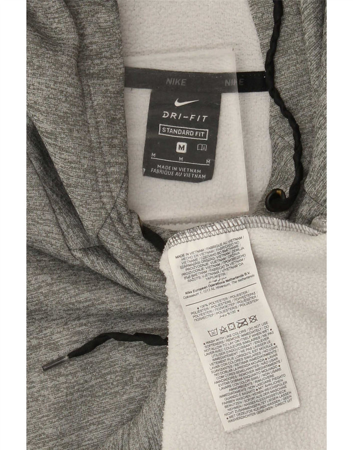 Мужской джемпер с капюшоном Nike Dri Fit стандартной посадки, средний серый полиэстер с крапинками