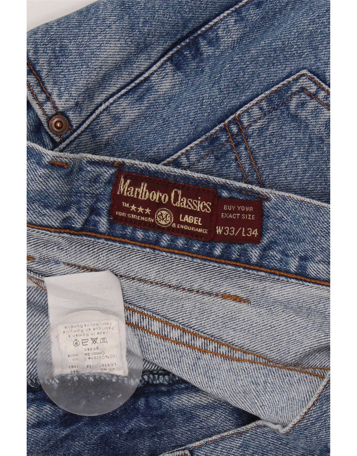 Мужские прямые джинсы Marlboro Classics W33 L28, синие, хлопок